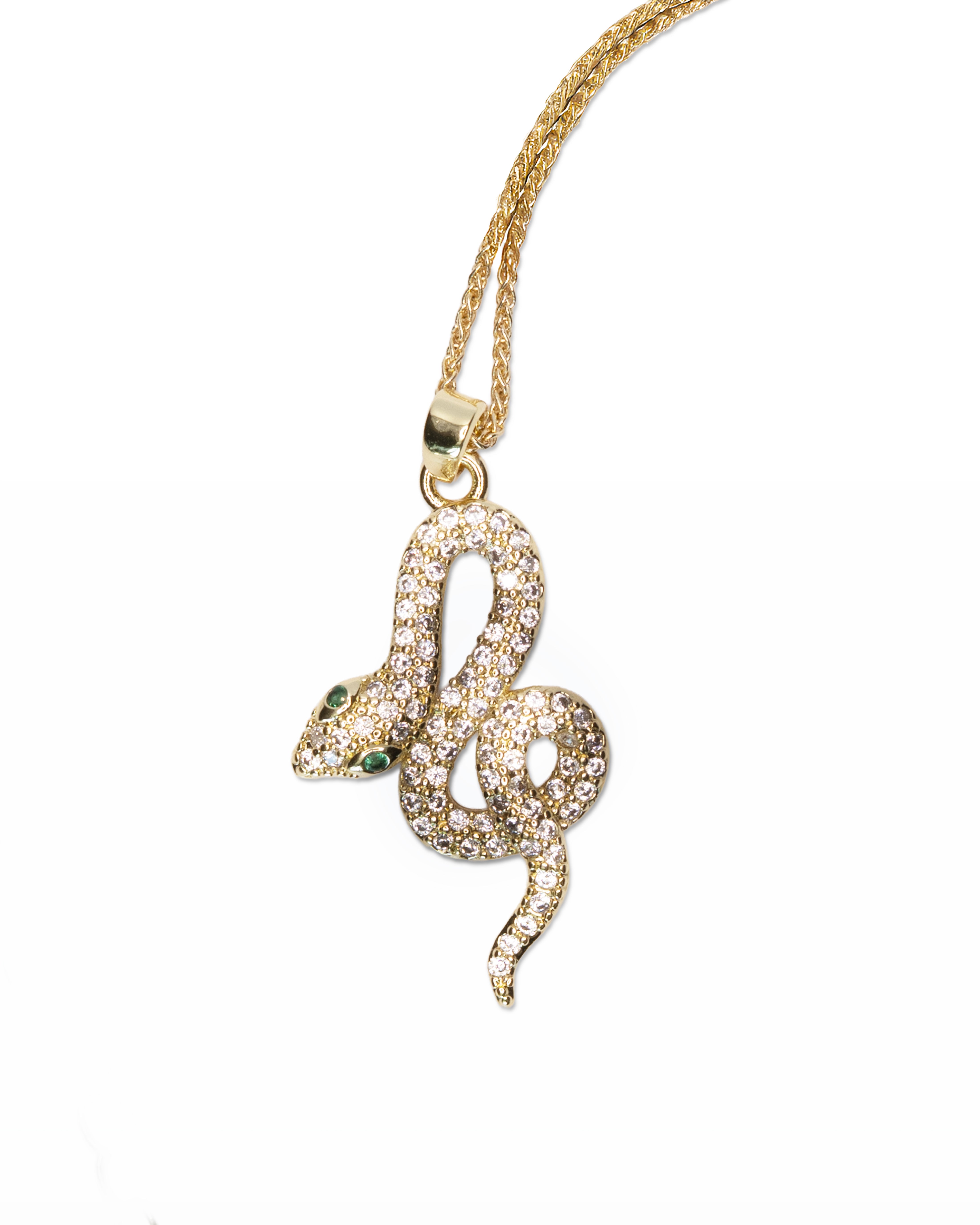 Collana Sibilo – Pendente serpente con cristalli luminosi